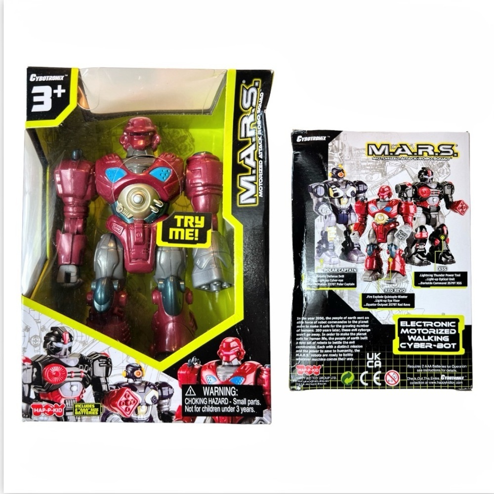 NIB Cybotronix MARS Walking Robots 7" Motorized Attack Robo Squad - Picture 6 of 8